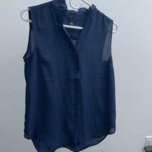 Ann Taylor Blue Dress Shirt (Size: XS)